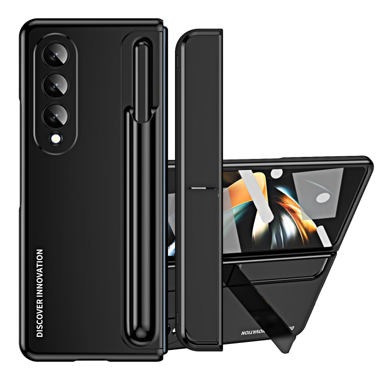 For Samsung Galaxy Z Fold4 2 in 1 Detachable PC Folding Phone Case with Holder & Pen Slot(Black)