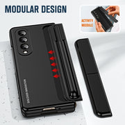 For Samsung Galaxy Z Fold4 2 in 1 Detachable PC Folding Phone Case with Holder & Pen Slot(Black)