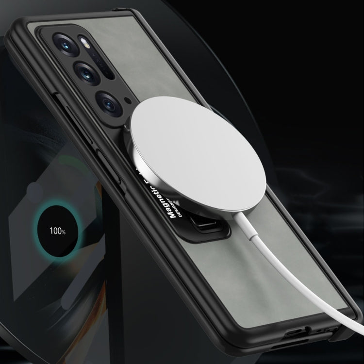 For OPPO Find N Integrated Napa Texture All-inclusive Phone Case(Black)