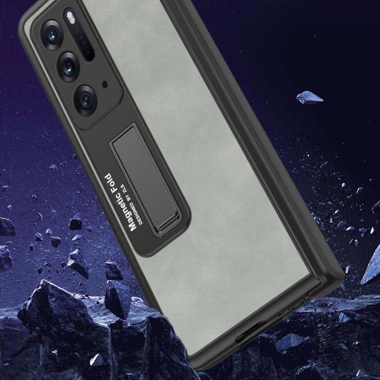 For OPPO Find N Integrated Napa Texture All-inclusive Phone Case(Black)