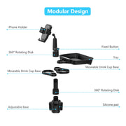 B06 Car Drink Water Cup Mobile Phone Holder 360 Degree Rotating Dinner Plate(Green)