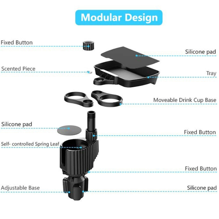 A09 Car Drink Water Cup Holder 360 Degree Rotating Dinner Plate(Black)