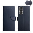 For Honor 80 HT02 Genuine Leather Fingerprint-proof Flip Phone Case(Blue) - Honor Cases by PMC TechLife | Online Shopping South Africa | PMC TechLife | Buy Now Pay Later Mobicred
