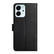For Honor 80 SE HT02 Genuine Leather Fingerprint-proof Flip Phone Case(Black)