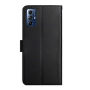 For Motorola Moto G Play 2023 HT02 Genuine Leather Fingerprint-proof Flip Phone Case(Black)