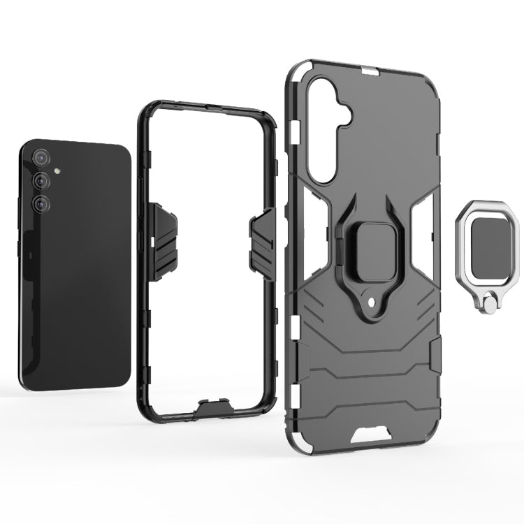 For Samsung Galaxy A34 5G Shockproof PC + TPU Phone Case with Magnetic Ring Holder(Black)