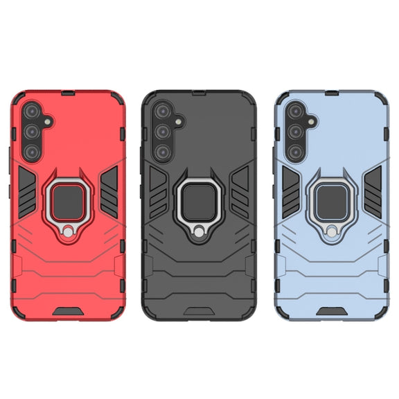 For Samsung Galaxy A34 5G Shockproof PC + TPU Phone Case with Magnetic Ring Holder(Black)