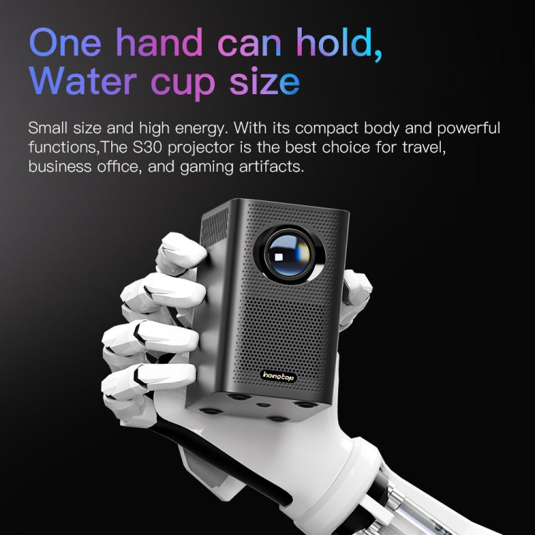 S30 Android System HD Portable WiFi Mobile Projector, Plug Type:US Plug(Black)