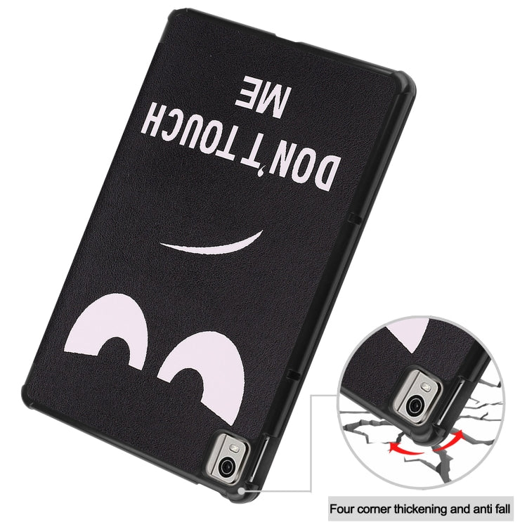 For Nokia T21 Custer Painted 3-Fold Holder Leather Smart Tablet Case(Big Eye Me)