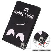 For Nokia T21 Custer Painted 3-Fold Holder Leather Smart Tablet Case(Big Eye Me)