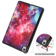 For Nokia T21 Custer Painted 3-Fold Holder Leather Smart Tablet Case(Milky Way Nebula)