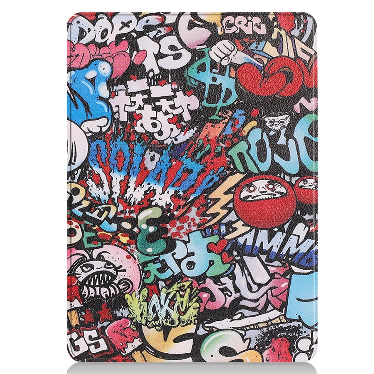 For Microsoft Surface Pro 9 Custer Painted 3-Fold Holder Leather Tablet Case(Graffiti)