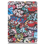 For Microsoft Surface Pro 9 Custer Painted 3-Fold Holder Leather Tablet Case(Graffiti)