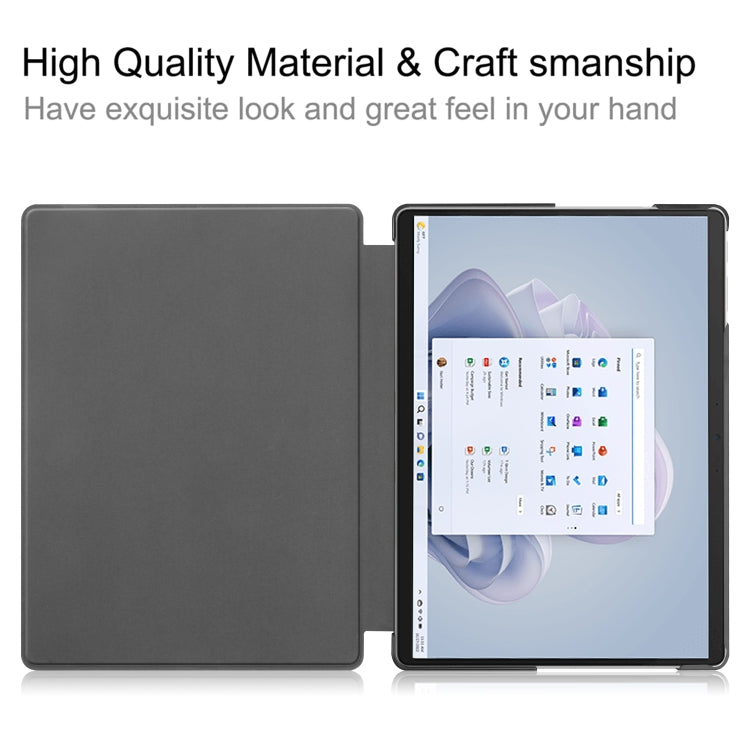 For Microsoft Surface Pro 9 Custer Painted 3-Fold Holder Leather Tablet Case(Big Eye Me)