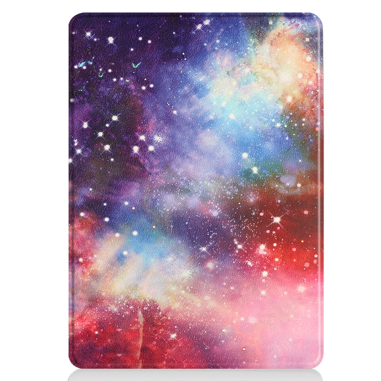 For Microsoft Surface Pro 9 Custer Painted 3-Fold Holder Leather Tablet Case(Milky Way Nebula)