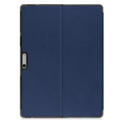 For Microsoft Surface Pro 9 Custer Pure Color Holder Leather Tablet Case(Dark Blue)