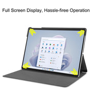 For Microsoft Surface Pro 9 Custer Pure Color Holder Leather Tablet Case(Grey)