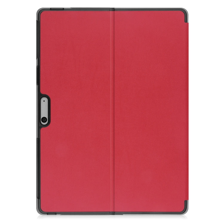 For Microsoft Surface Pro 9 Custer Pure Color Holder Leather Tablet Case(Red)