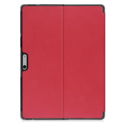 For Microsoft Surface Pro 9 Custer Pure Color Holder Leather Tablet Case(Red)