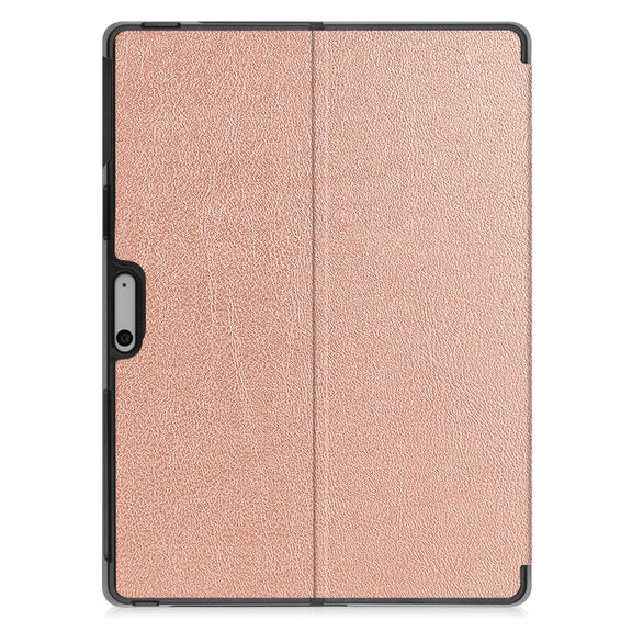 For Microsoft Surface Pro 9 Custer Pure Color Holder Leather Tablet Case(Rose Gold)