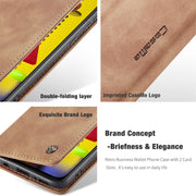 For Galaxy M31 CaseMe-013 Multifunctional Horizontal Flip Leather Case with Card Slot & Holder & Wallet(Brown)