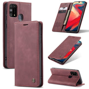 For Galaxy M31 CaseMe-013 Multifunctional Horizontal Flip Leather Case with Card Slot & Holder & Wallet(Wine Red)
