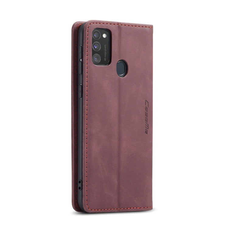 For Galaxy M30S / M21 CaseMe-013 Multifunctional Horizontal Flip Leather Case with Card Slot & Holder & Wallet(Wine Red)