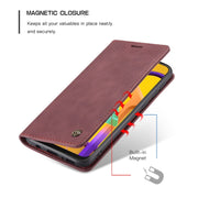 For Galaxy M30S / M21 CaseMe-013 Multifunctional Horizontal Flip Leather Case with Card Slot & Holder & Wallet(Wine Red)