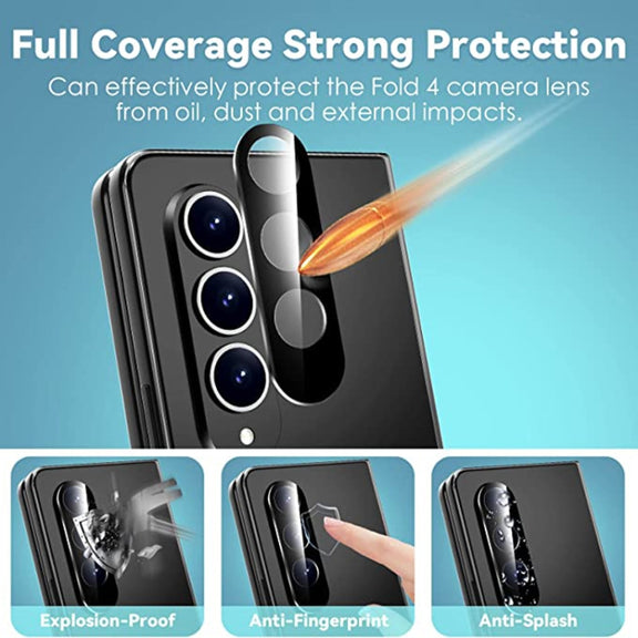 For Samsung Galaxy Z Fold4 5G / Galaxy W23 Integrated Rear Camera Lens Tempered Glass Film(Black)
