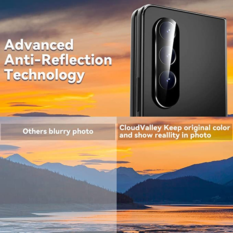 For Samsung Galaxy Z Fold4 5G / Galaxy W23 Integrated Rear Camera Lens Tempered Glass Film(Black)