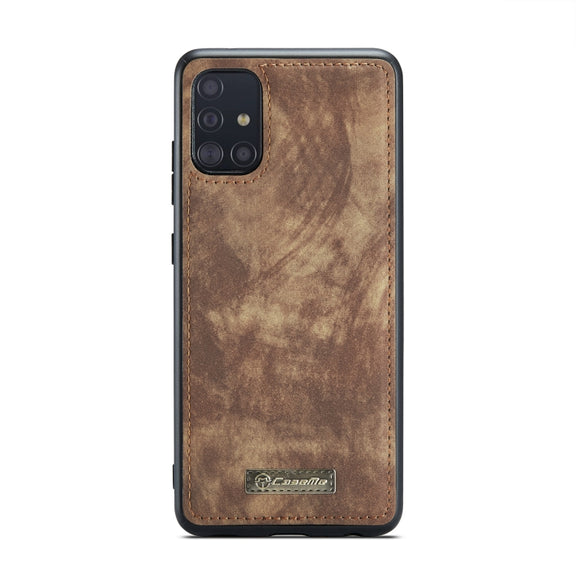 For Samsung Galaxy A51 CaseMe-008 Detachable Multifunctional Flip Leather Phone Case(Brown)