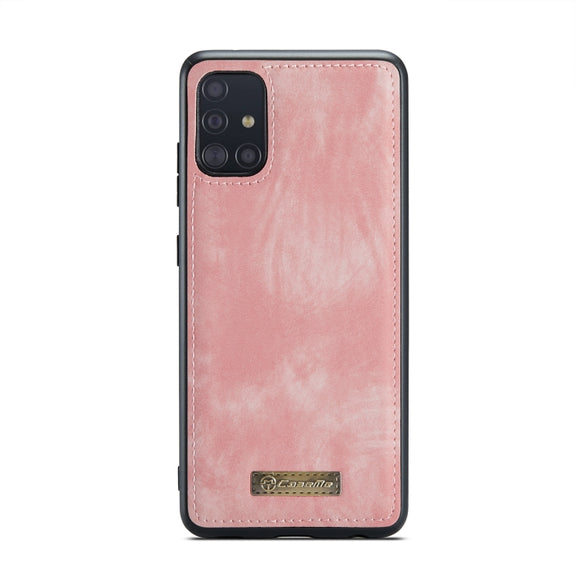 For Samsung Galaxy A51 CaseMe-008 Detachable Multifunctional Flip Leather Phone Case(Pink)