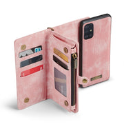 For Samsung Galaxy A51 CaseMe-008 Detachable Multifunctional Flip Leather Phone Case(Pink)