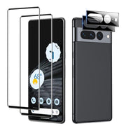 For Google Pixel 7 Pro 2pcs Full Glue Tempered Glass Full Film with 2pcs Aluminum Lens Film Set