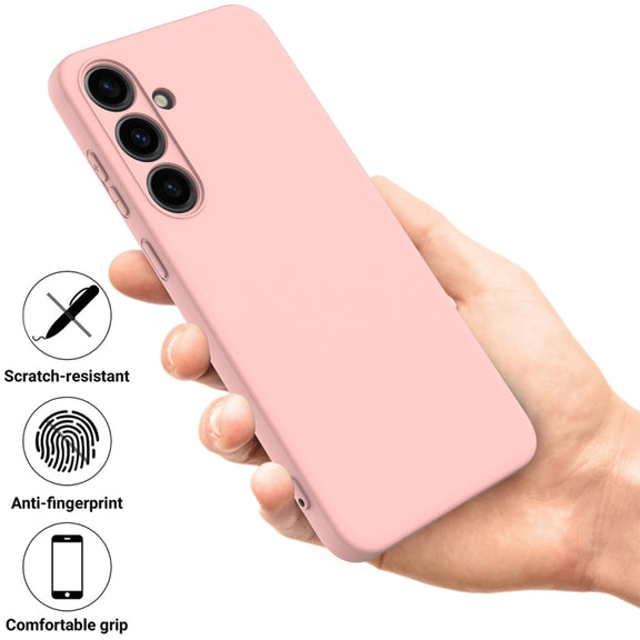 For Samsung Galaxy S24 5G Solid Color Liquid Silicone Dropproof Full Coverage Phone Case(Pink)