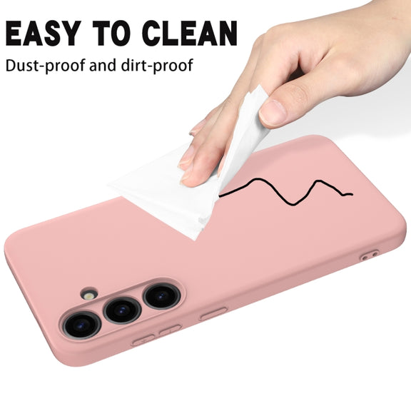 For Samsung Galaxy S24 5G Solid Color Liquid Silicone Dropproof Full Coverage Phone Case(Pink)