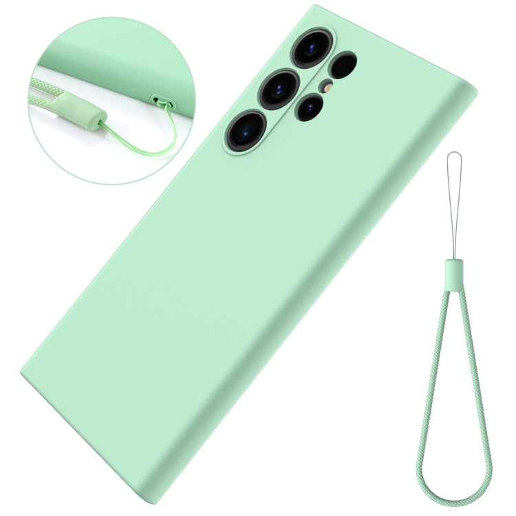 For Samsung Galaxy S24 Ultra 5G Solid Color Liquid Silicone Dropproof Full Coverage Phone Case(Green)