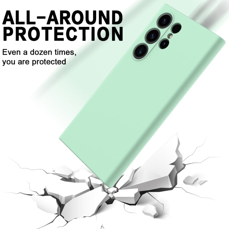 For Samsung Galaxy S24 Ultra 5G Solid Color Liquid Silicone Dropproof Full Coverage Phone Case(Green)