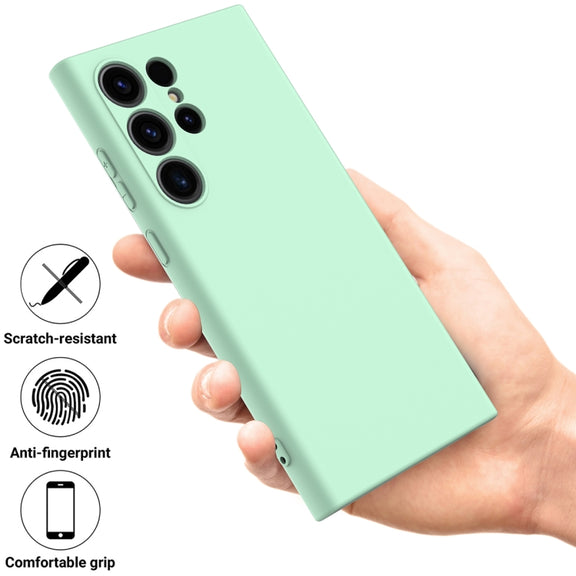 For Samsung Galaxy S24 Ultra 5G Solid Color Liquid Silicone Dropproof Full Coverage Phone Case(Green)