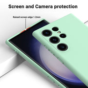 For Samsung Galaxy S24 Ultra 5G Solid Color Liquid Silicone Dropproof Full Coverage Phone Case(Green)