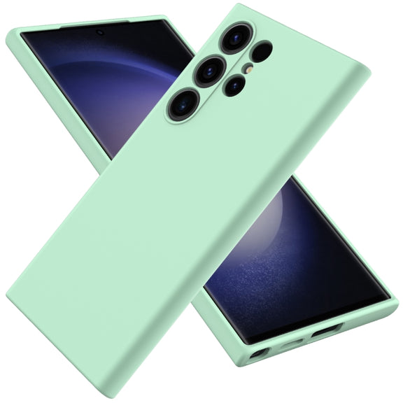 For Samsung Galaxy S24 Ultra 5G Solid Color Liquid Silicone Dropproof Full Coverage Phone Case(Green)