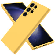 For Samsung Galaxy S24 Ultra 5G Solid Color Liquid Silicone Dropproof Full Coverage Phone Case(Yellow)