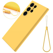 For Samsung Galaxy S24 Ultra 5G Solid Color Liquid Silicone Dropproof Full Coverage Phone Case(Yellow)