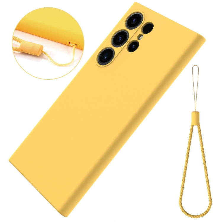 For Samsung Galaxy S24 Ultra 5G Solid Color Liquid Silicone Dropproof Full Coverage Phone Case(Yellow)