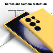 For Samsung Galaxy S24 Ultra 5G Solid Color Liquid Silicone Dropproof Full Coverage Phone Case(Yellow)