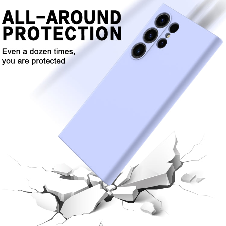 For Samsung Galaxy S24 Ultra 5G Solid Color Liquid Silicone Dropproof Full Coverage Phone Case(Purple)