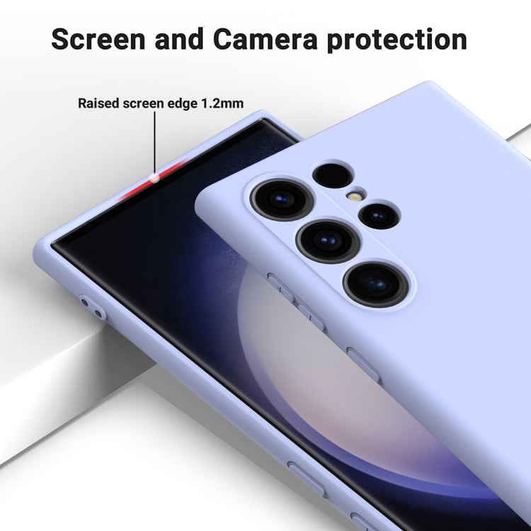 For Samsung Galaxy S24 Ultra 5G Solid Color Liquid Silicone Dropproof Full Coverage Phone Case(Purple)