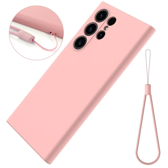 For Samsung Galaxy S24 Ultra 5G Solid Color Liquid Silicone Dropproof Full Coverage Phone Case(Pink)