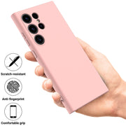 For Samsung Galaxy S24 Ultra 5G Solid Color Liquid Silicone Dropproof Full Coverage Phone Case(Pink)
