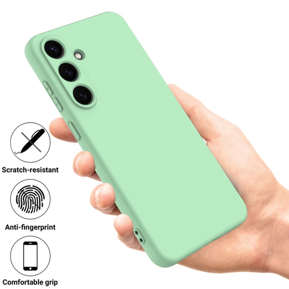 For Samsung Galaxy S25 5G Solid Color Liquid Silicone Dropproof Full Coverage Phone Case(Green)